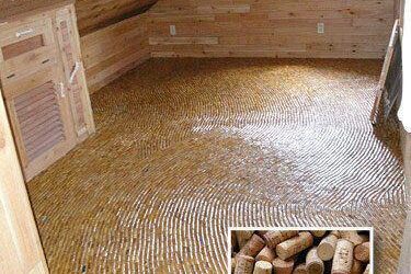 Parquet de tapones de corcho