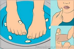 pies en agua con ajo